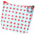 3D Lenticular Purse with Key Ring (White/Red Circles)